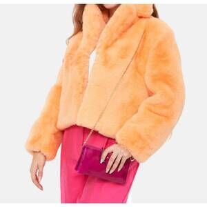 NEW FURIOUS FUR martha jacket in sherbet